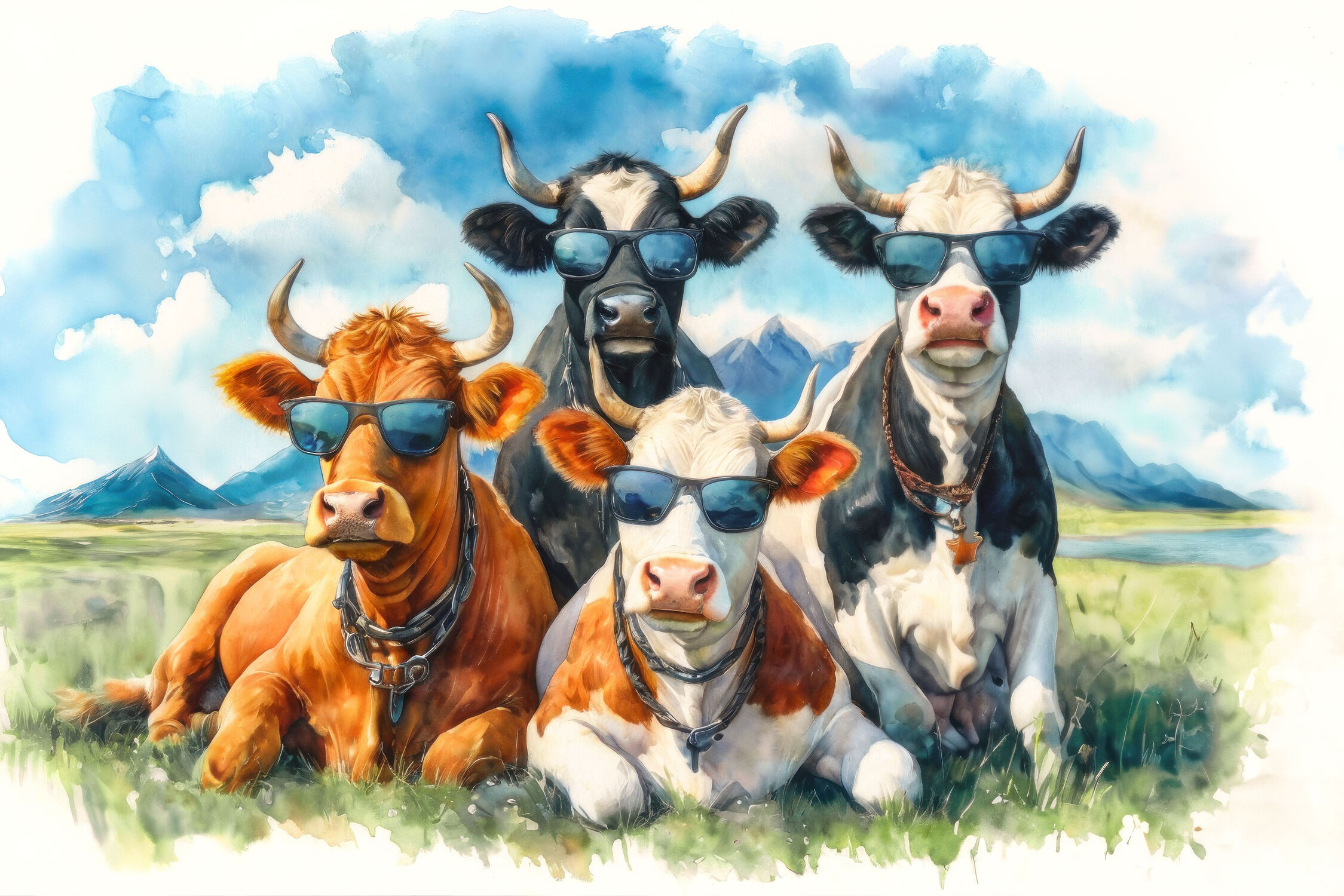 Bild mit Kühe, Österreich, Kinderzimmer, Weide, lustig, Schweiz, spaß, Bayern, bauernhof, Sonnenbrillen