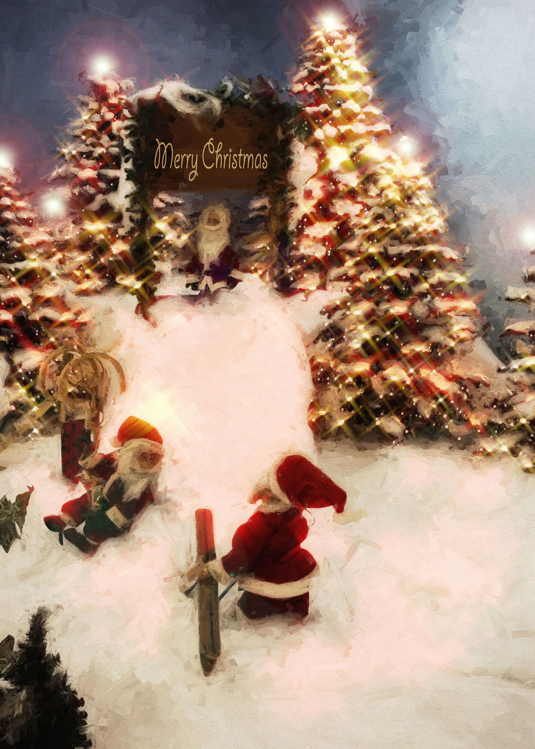 Bild mit Winter, Schnee, Kerzen, Weihnachten, xmas, Christmas, Weihnachtsmann, Deko, Weihnachtszeit, snow