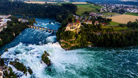 Bild mit Wasserfall, Rhein, Drohnen, Rheinfall, Schaffhausen
