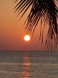 Bild mit Sonnenuntergang, Sommer, Strand, Paradies, Malediven