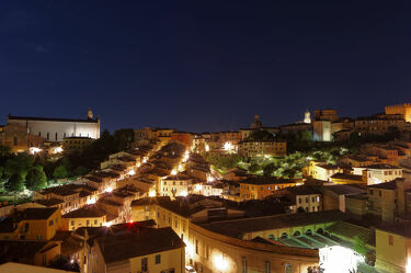 Bild mit Panorama, Toskana, Stadtbild, Nacht, Siena