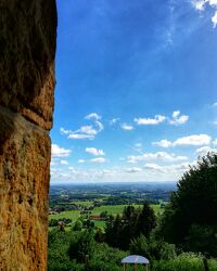 Bild mit Natur, Grün, Blau, Landschaft, berg, ausblick, blauerhimmel, Bielefeld, Teutoburgerwald, Schwedenschanze