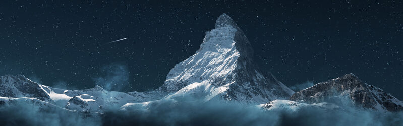 Bild mit Berge, Wolken, Alpen, Nacht, Gebirge, Sternenhimmel, Schweiz, Matterhorn