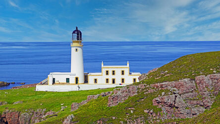 Bild mit Landschaft, maritim, Küste, Schottland, bauwerk, Leuchtturm, ozean, Rua Reidh
