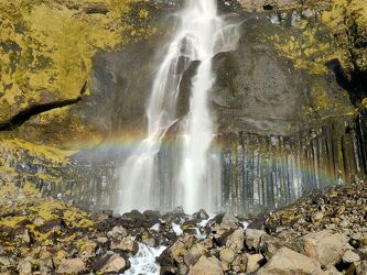 Bild mit Natur, Herbst, Regenbögen, Wasserfall, island