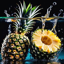 Bild mit Ananas, pineapple, Splash, wasser splash