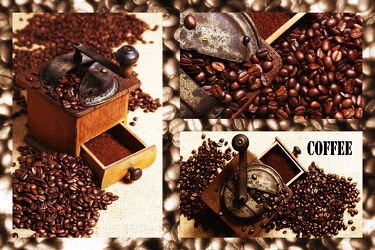 Kaffeemühle Bilder Collage Küchenbild