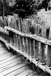 Holzbrücke Schwarz Weiß Foto
