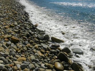 Bild mit Stein, Strand, Meer, Steine, Insel, Steinstrand