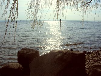 Sonnenreflexionen auf dem See