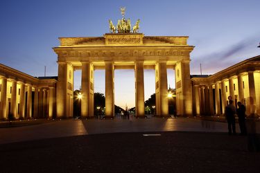 Bild mit Wahrzeichen, Berlin, Städte Landschaften, Brandenburger Tor, Pariser Platz, Nacht