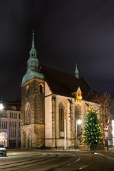Bild mit Frauenkirche, Kirche, Görlitz, Oberlausitz, Langzeitbelichtung, Nacht, Sachsen, Innenstadt