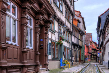 Bild mit Architektur, Gebäude, Städte, Häuser, Gasse, Haus, Stadt, landscape, Gassen, Quedlinburg