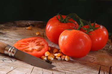 Bild mit Essen, Tomate, Tomaten, Gemüse, Food, Küchenbilder, KITCHEN, Küche, Mais