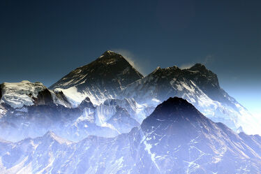 Bild mit Berge, Schnee, Gletscher, Himalaya, südostasien, mount Everest, Tibet, Nepal, Schneefahne, Sagarmatha national park