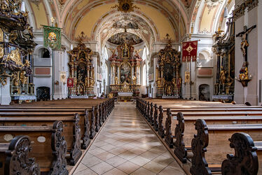 Bild mit Schmuck, Kirche, Perspektive, gold, glaube, Bayern, Gotteshaus, Sakralbau, garmisch partenkirchen, Innenansicht