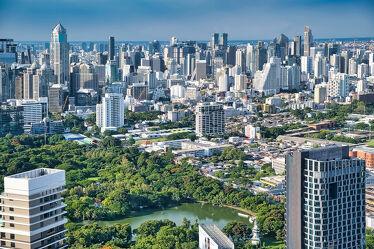 Bild mit Stadt, Hauptstadt, wolkenkratzer, südostasien, metropole, ausblick, Thailand, Bangkok