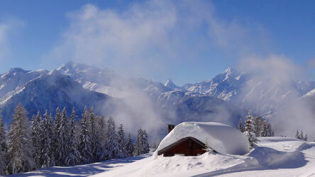 Bild mit Winter, Schnee, winterlandschaft, Schneelandschaften, Jahreszeit, schweizer alpen, Wallis